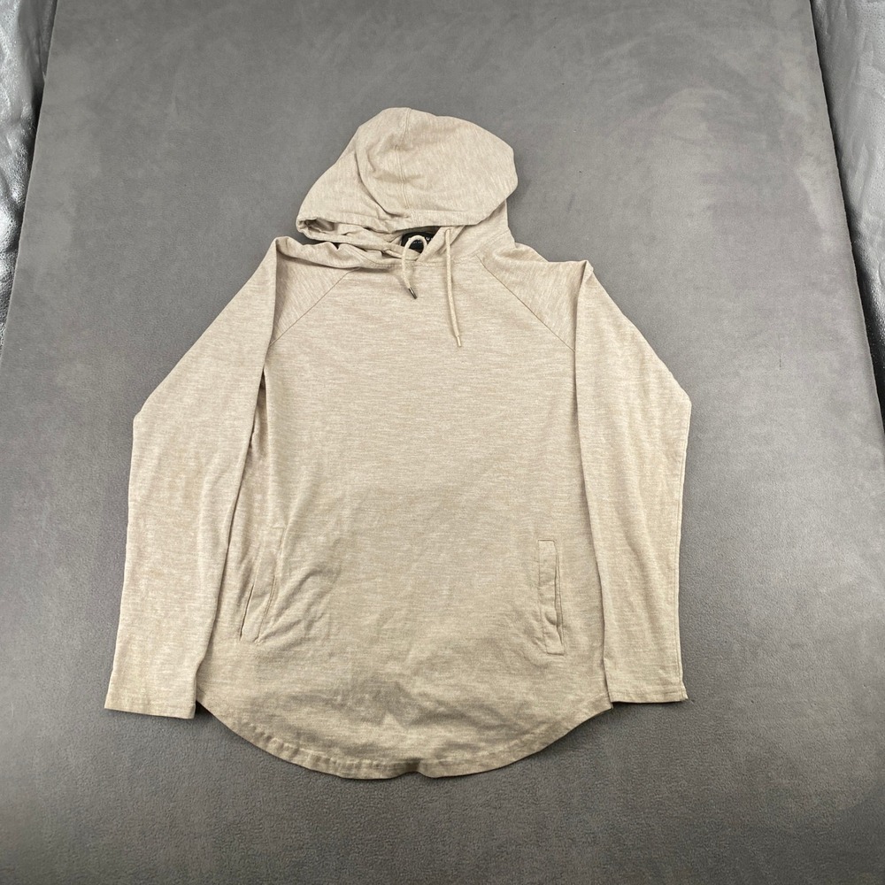 PacSun Los Angeles Mens Scallop Fit Hoodie Oatmeal Heather Tan Large 7157